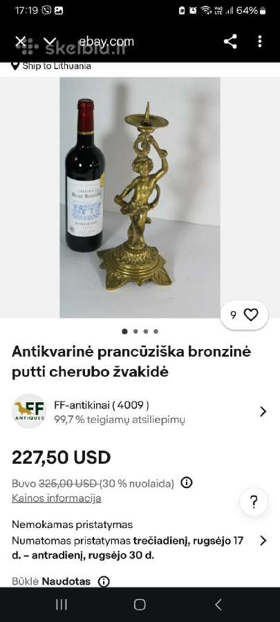 Antikvarinė žvakydė - nuotraukos Nr. 10