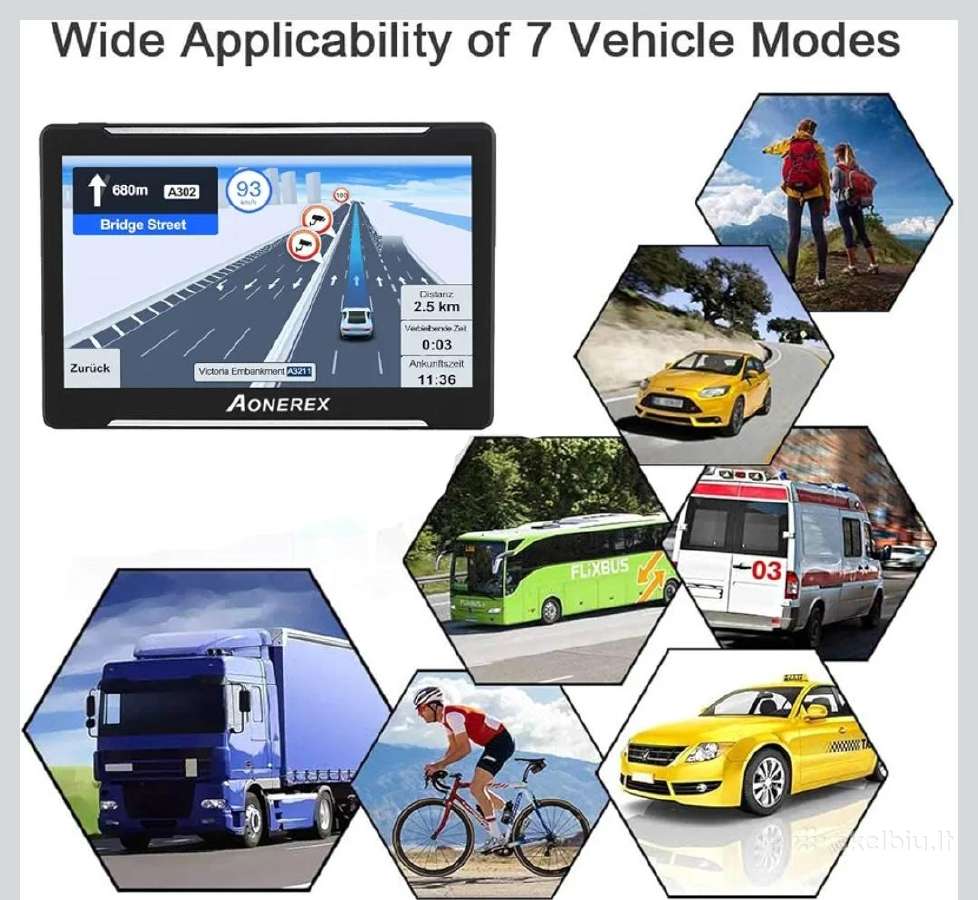 7 coliu GPS navigacija automobiliuj, sunkvežimams - nuotraukos Nr. 2