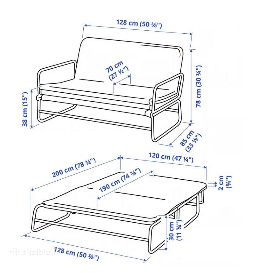 Kompaktiška sofa-lova (būklė kaip nauja) - nuotraukos Nr. 3