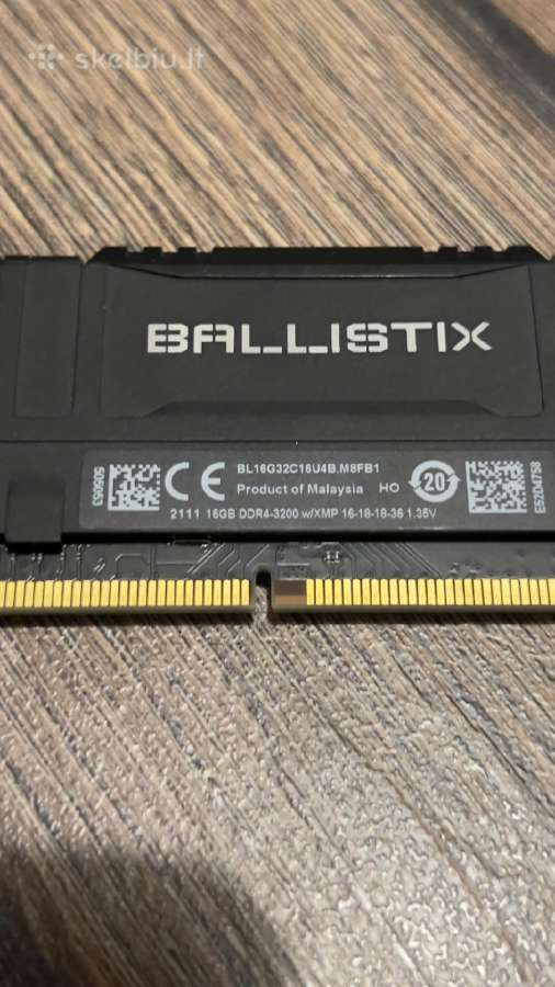 Crucial Ballistix 16gb Ddr4 3200mhz Cl16 RAM - nuotraukos Nr. 2