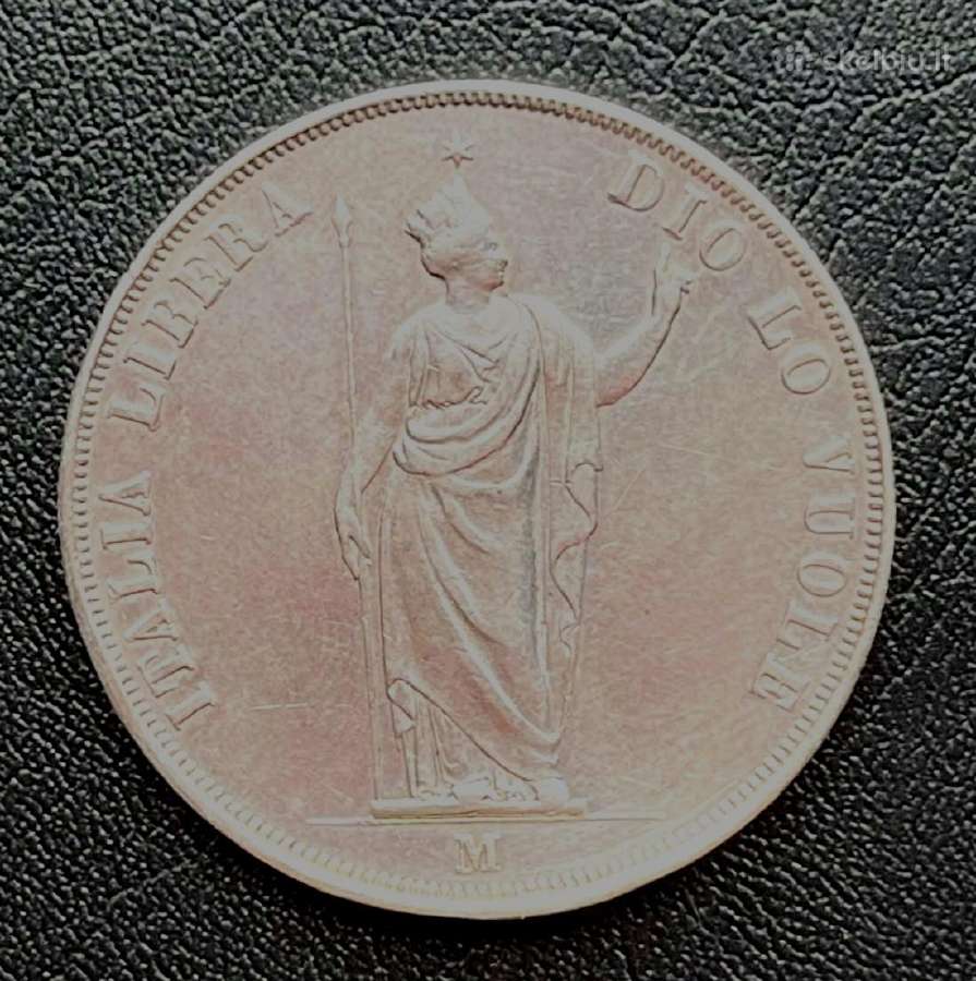 1848 metų 5 lirų sidabrinė Lombardijos moneta - nuotraukos Nr. 2