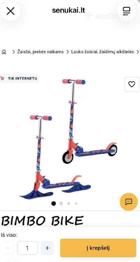 Bimbo Bike 2 in 1 vaikiškas paspirtukas - nuotraukos Nr. 4