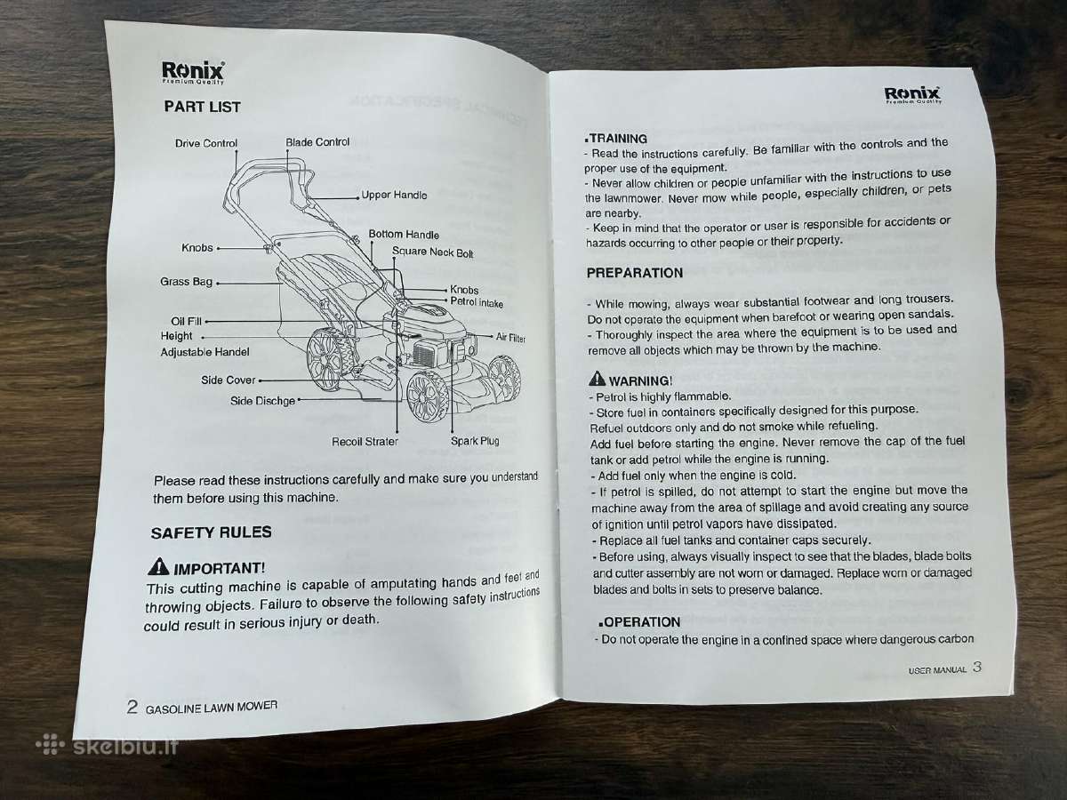 Benzininė vejapjovė Ronix 6.5hp - 510mm - nuotraukos Nr. 12