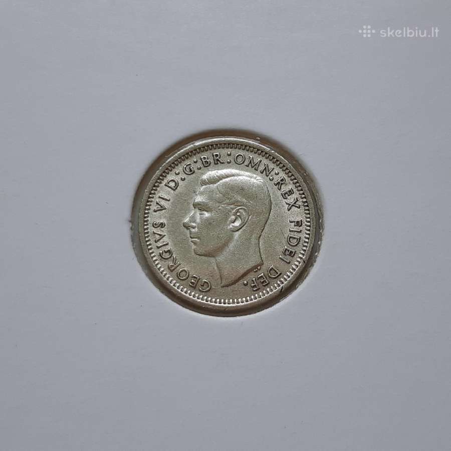 Australija 3 pensai sidabras 1951 - nuotraukos Nr. 2