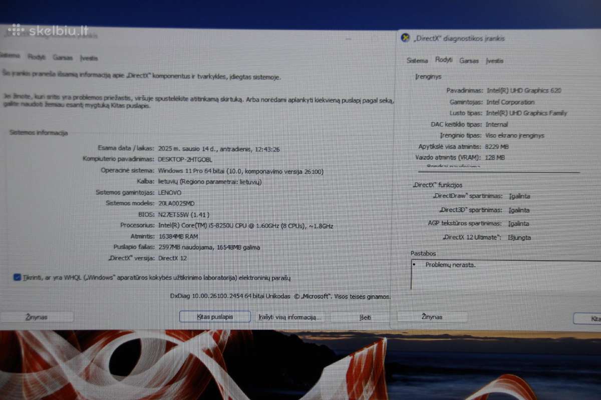 Lenovo T580 i5 16/32gb 256 nvme fullhd sviec. klav - nuotraukos Nr. 10