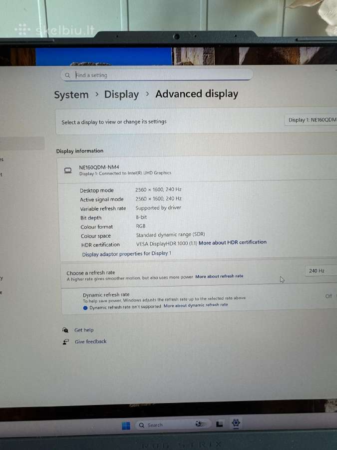 Asus Rog Strix G16 Rtx4080, mini LED 240hz, i7 2tb - nuotraukos Nr. 7