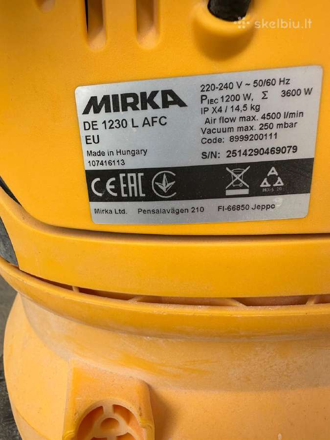 Mirka šlifuoklis, siurblys - nuotraukos Nr. 5