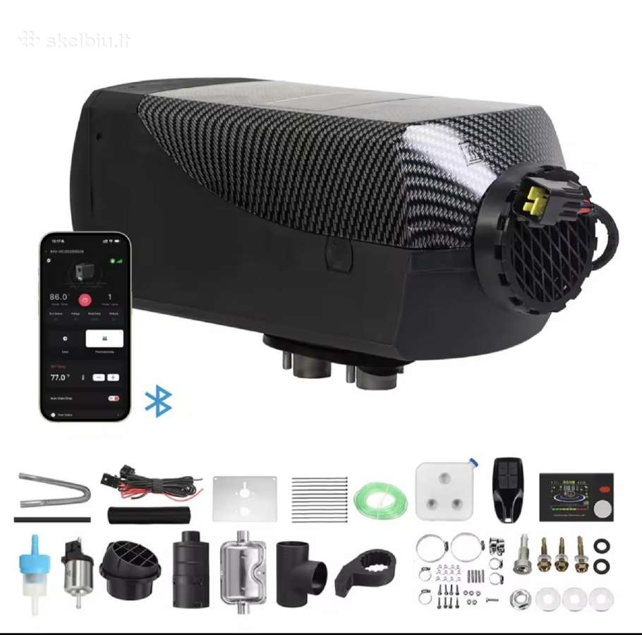 Dyželinis šildytuvas 8kw 12v-24v-220v, Bluetooth. - nuotraukos Nr. 2