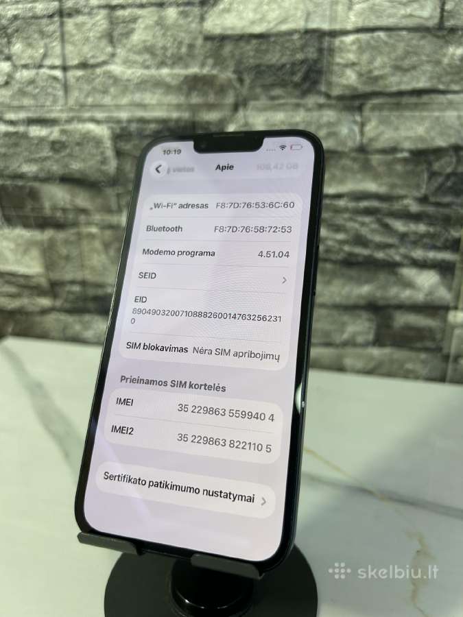 iPhone 14 128gb 75% Dark Blue - nuotraukos Nr. 8