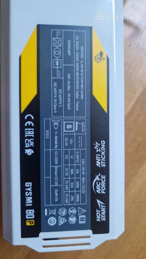Suvirinimo aparato Gysmi 80 P - nuotraukos Nr. 3