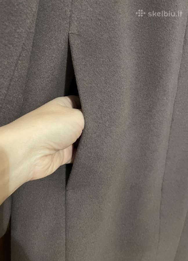 Tiesus ilgas švelnus šiltas paltas XL - nuotraukos Nr. 3