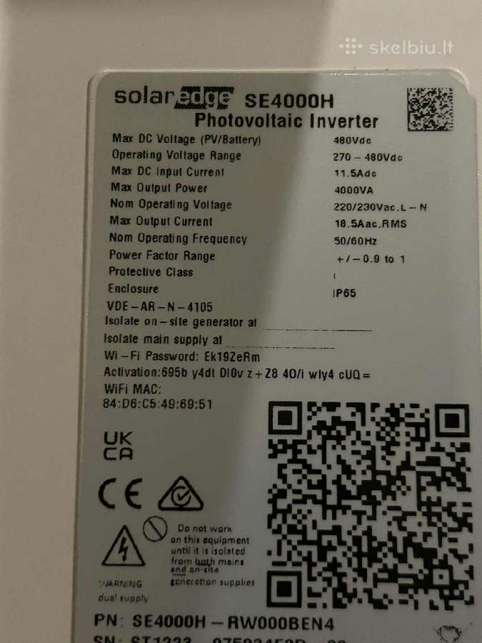 Inverteris Solaredge 4kw - nuotraukos Nr. 2