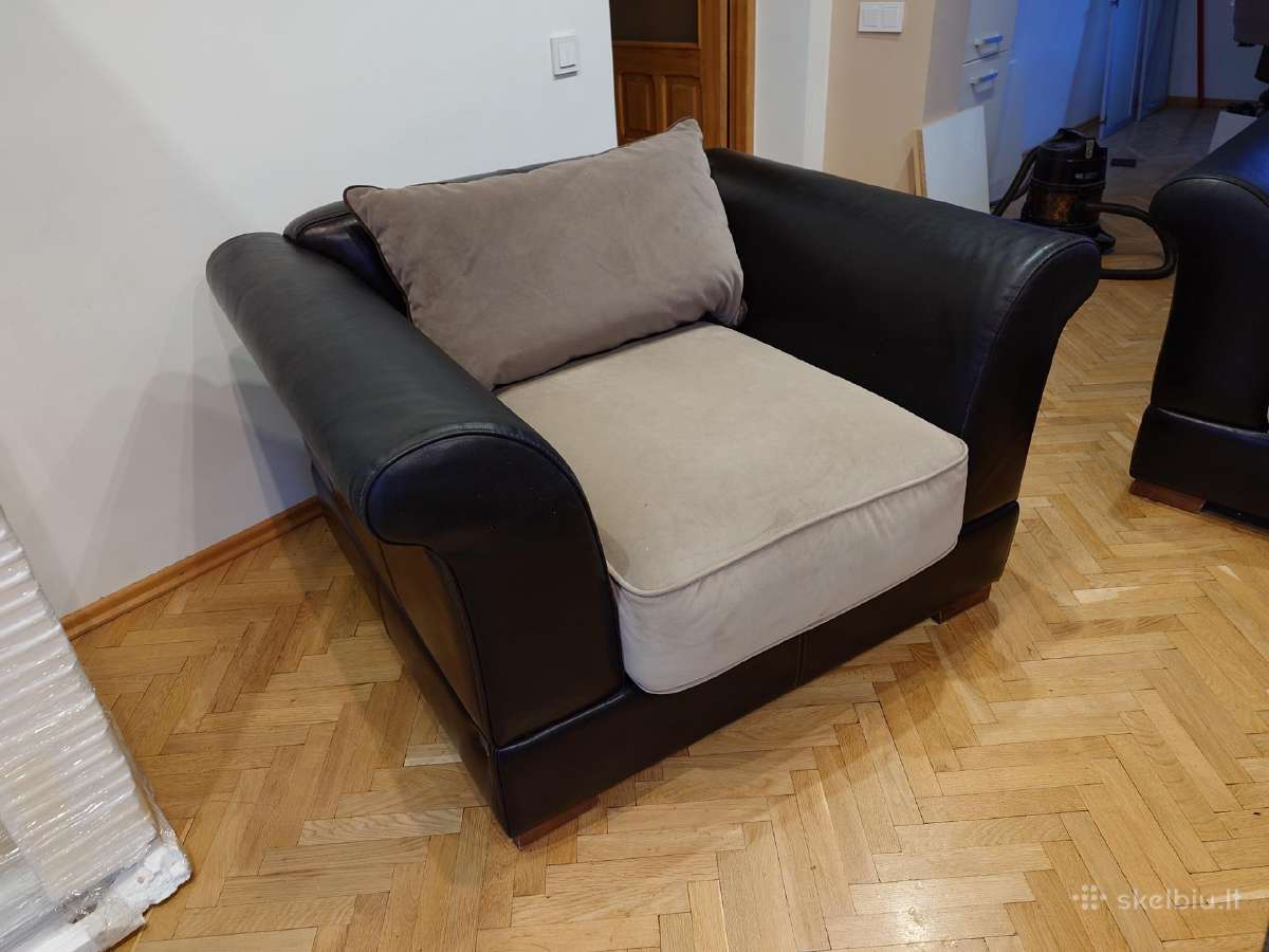 Prabangus vokiškas natūralios odos baldų komplekta - nuotraukos Nr. 4