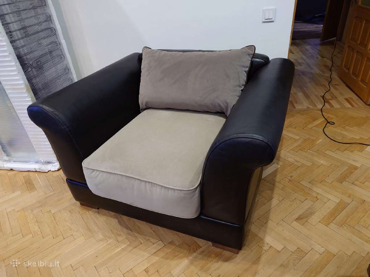 Prabangus vokiškas natūralios odos baldų komplekta - nuotraukos Nr. 5