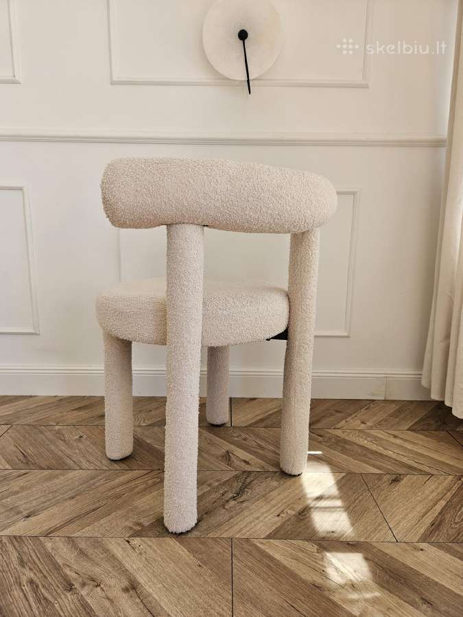 Šiuolaikiško dizaino kėdė, boucle audinys - nuotraukos Nr. 4