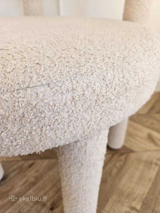 Šiuolaikiško dizaino kėdė, boucle audinys - nuotraukos Nr. 7