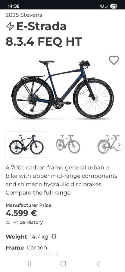 Stevens strada 25m.carbon elektrinis dviratis 2x11 - nuotraukos Nr. 8