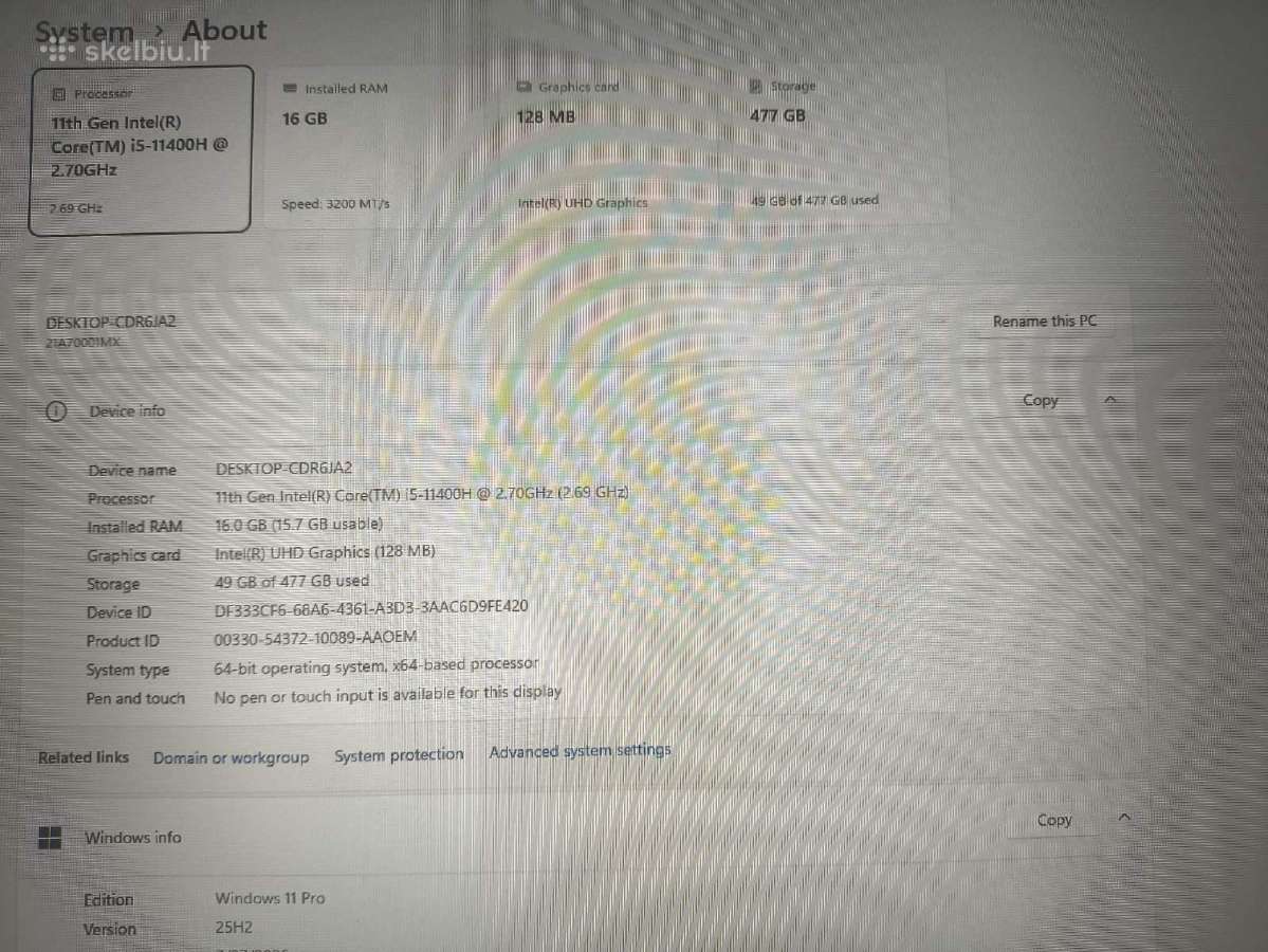 Thinkpad T15p Gen 2 15.6 Fhd Ips i5-11400h 16 512g - nuotraukos Nr. 4