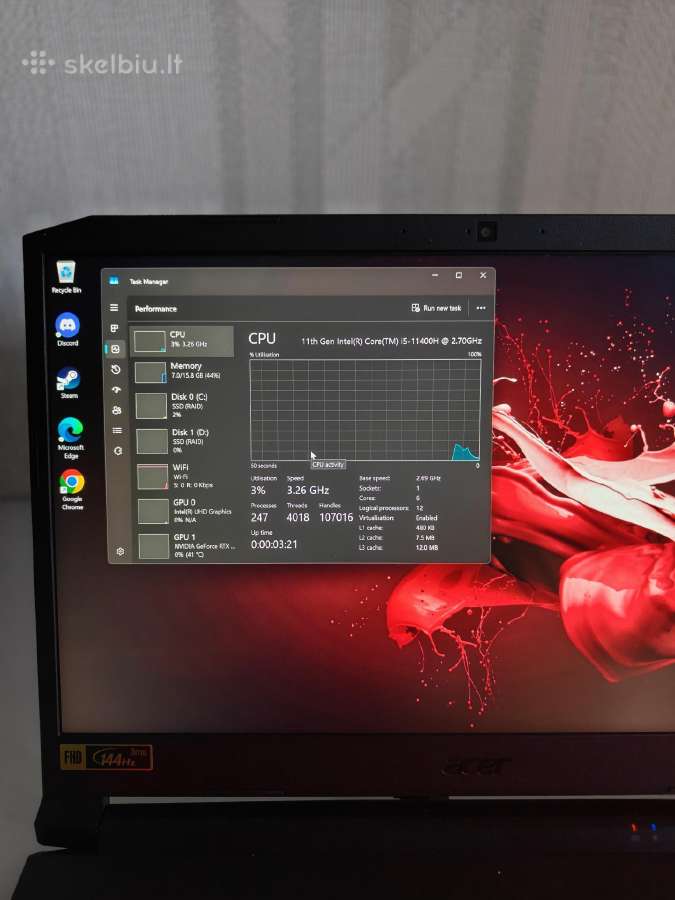 !Acer nitro 5 Rtx 3050 Ti! - nuotraukos Nr. 3