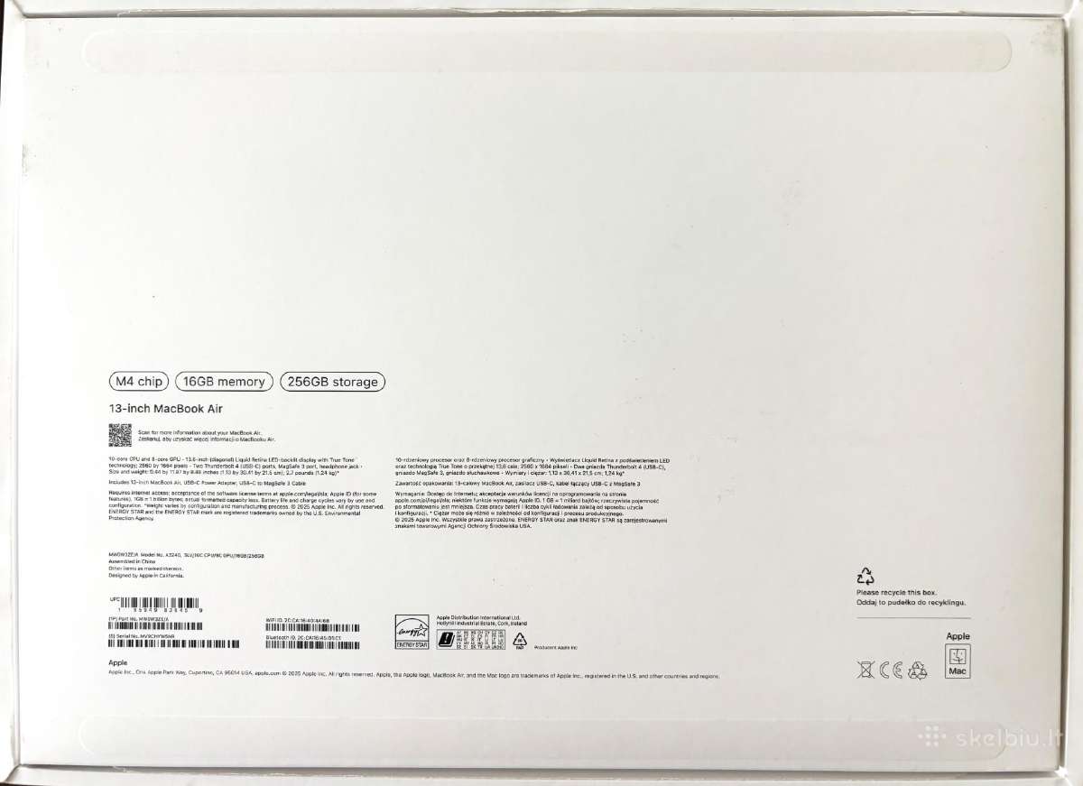 MacBook Air 13.6" Liquid Retina M4 10-core Cpu 8-c - nuotraukos Nr. 4