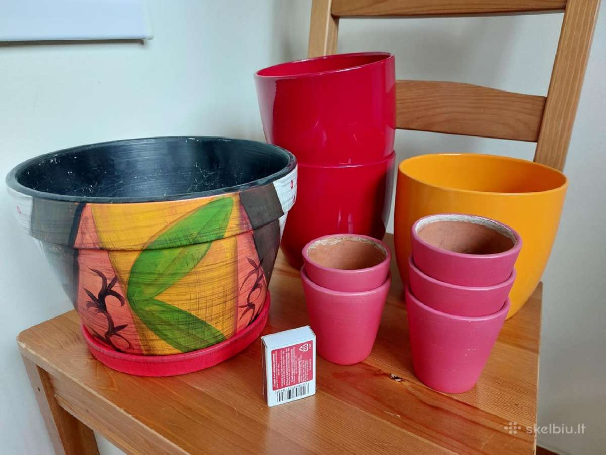 Keramikiniai ir plastikiniai vazonai - nuotraukos Nr. 2
