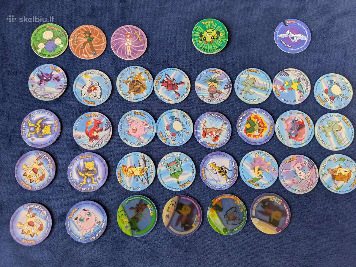 Pokemon Tazos (kepsų) ir kortelių kolekcija - nuotraukos Nr. 3
