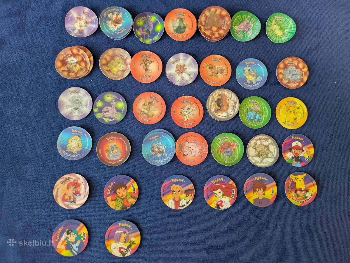 Pokemon Tazos (kepsų) ir kortelių kolekcija - nuotraukos Nr. 2