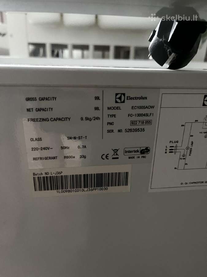 Šaldiklis Electrolux - nuotraukos Nr. 3