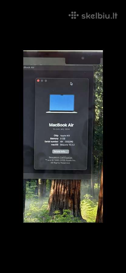 Apple MacBook Air Naujas 15 Garantija 24men - nuotraukos Nr. 4
