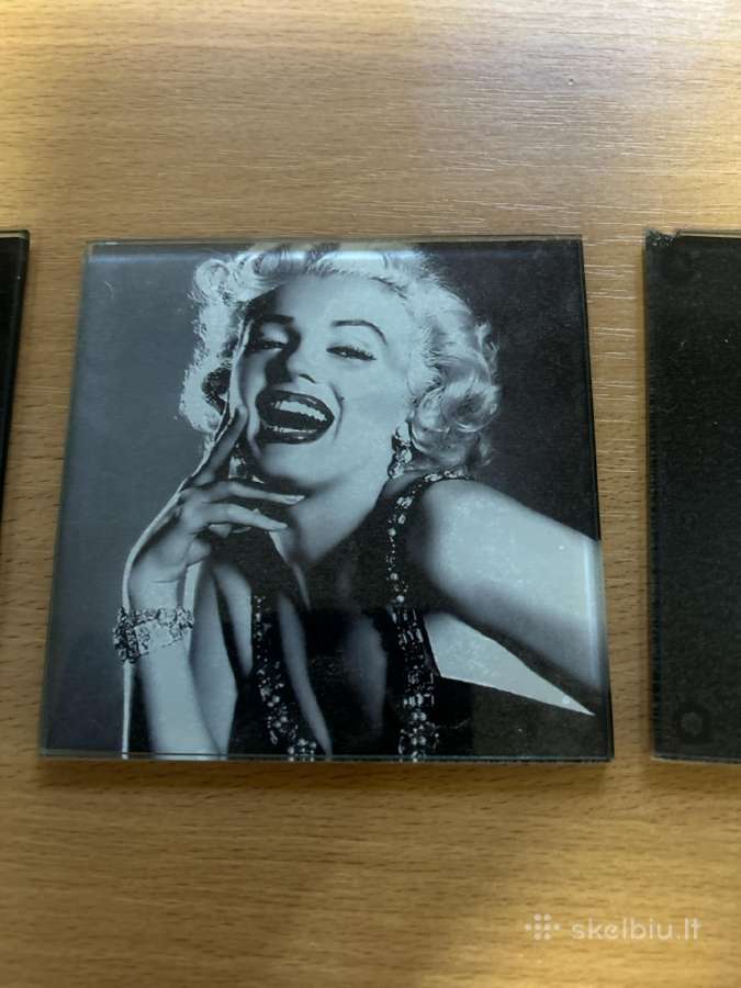 Marilyn Monroe stikliniai padėkliukai – 4 vnt. - nuotraukos Nr. 6