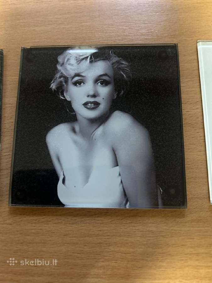 Marilyn Monroe stikliniai padėkliukai – 4 vnt. - nuotraukos Nr. 8