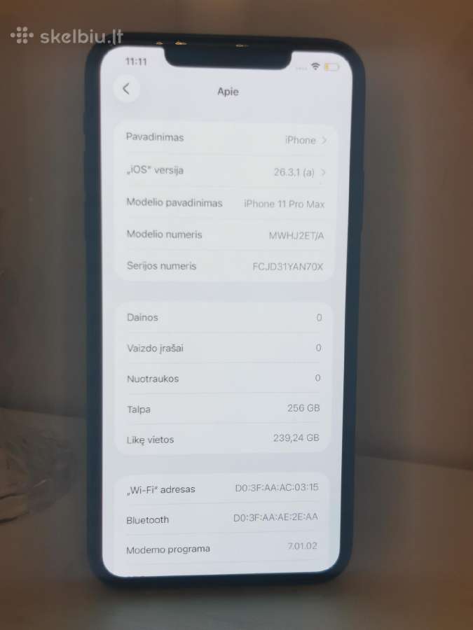 iPhone 11 pro max 256gb - nuotraukos Nr. 2