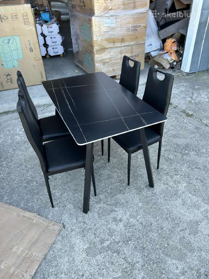 Keramikinis stalas + 4 kėdės 170€ - nuotraukos Nr. 2