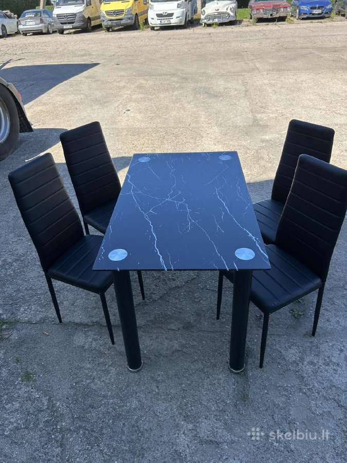 Valgomojo stalas su 4 kėdėm 160€ - nuotraukos Nr. 10