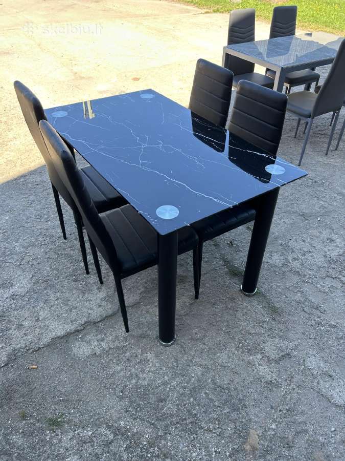 Valgomojo stalas su 4 kėdėm 160€ - nuotraukos Nr. 11