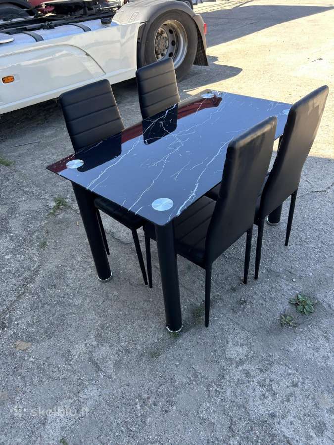 Valgomojo stalas su 4 kėdėm 160€ - nuotraukos Nr. 12