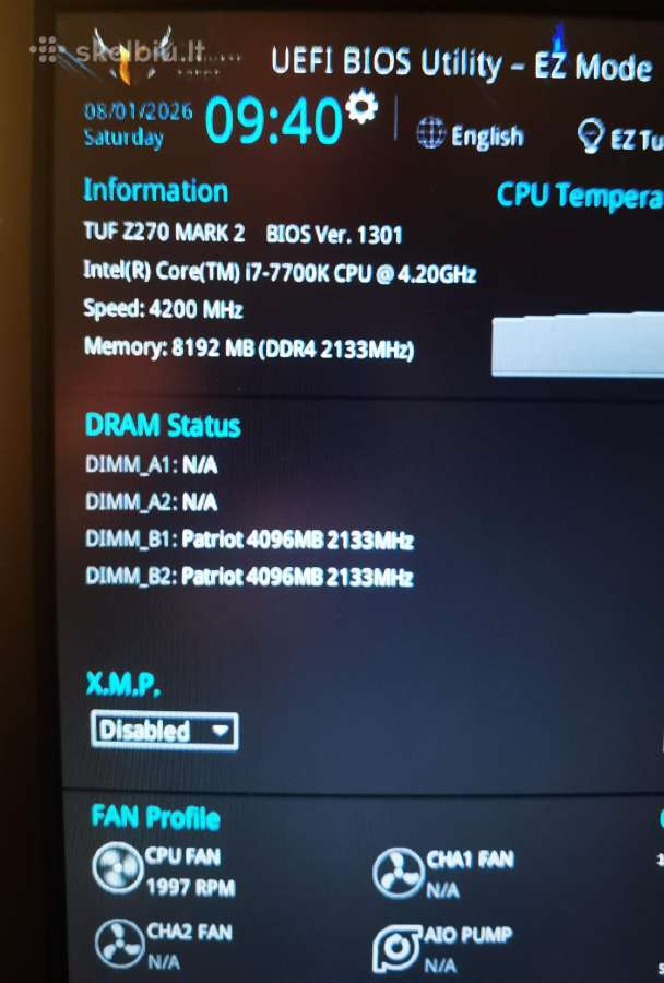 Asus Tuf Z270 Mark 2 -lga1151,6-7 Gen. cpu support - nuotraukos Nr. 3