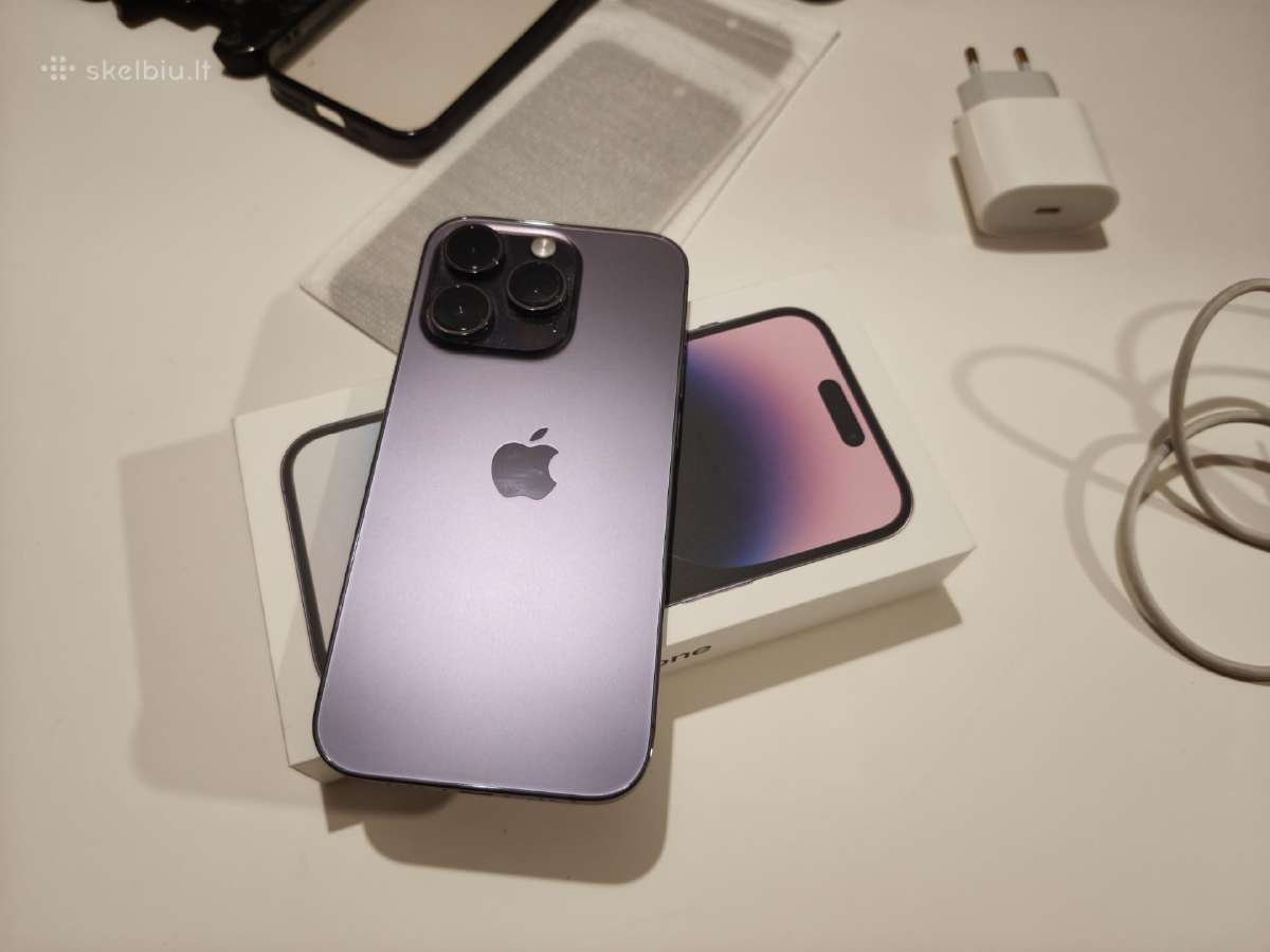 iPhone 14 pro 256gb deep purple baterija 85% - nuotraukos Nr. 2
