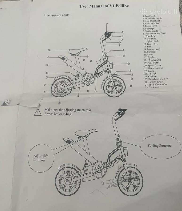 Elektrinis dviratis Ouxi V1 e-bike - nuotraukos Nr. 4