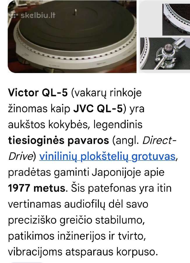 Victor Ql-5 plokštelių grotuvas - nuotraukos Nr. 12
