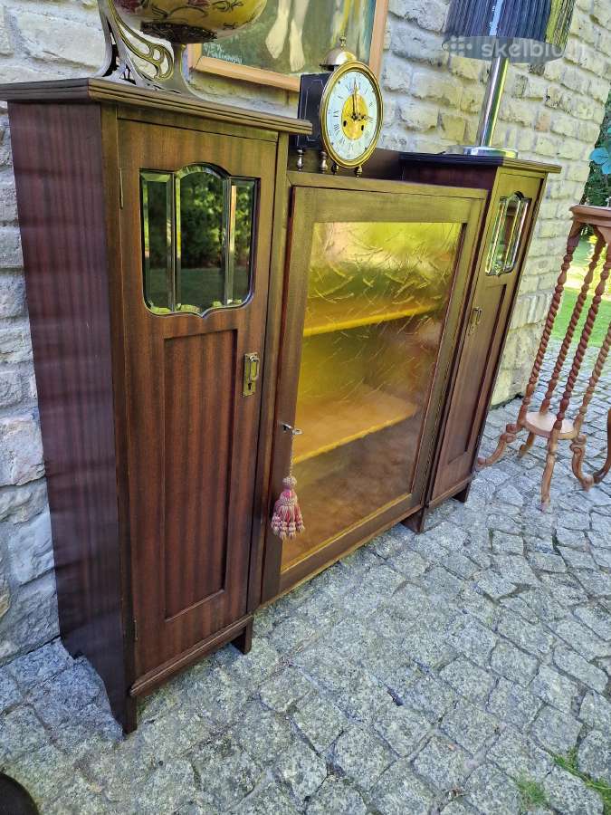 Antikvarinė Art Nouveau raudonmedžio indauja - nuotraukos Nr. 2