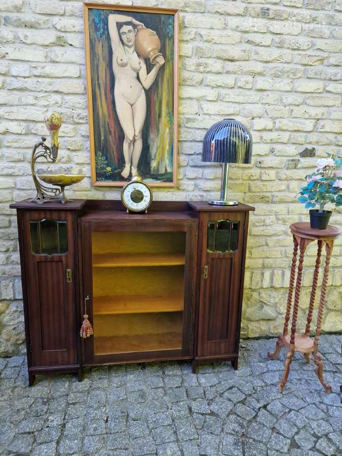 Antikvarinė Art Nouveau raudonmedžio indauja - nuotraukos Nr. 4