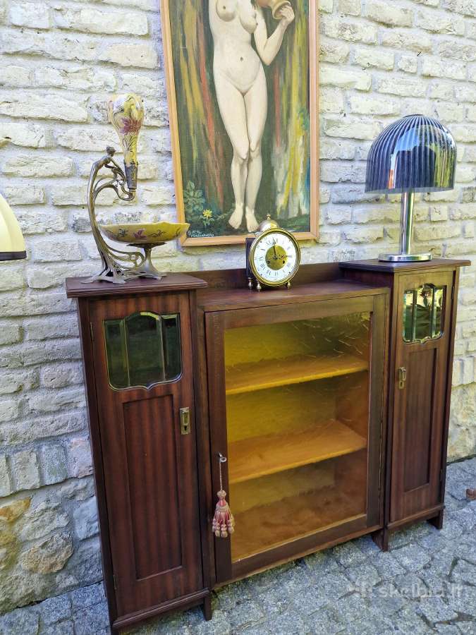 Antikvarinė Art Nouveau raudonmedžio indauja - nuotraukos Nr. 9