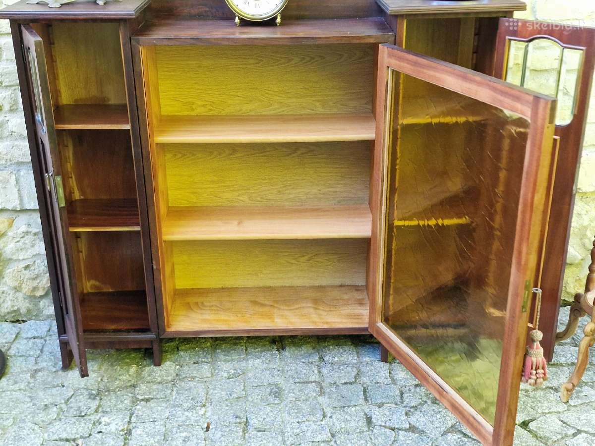 Antikvarinė Art Nouveau raudonmedžio indauja - nuotraukos Nr. 20