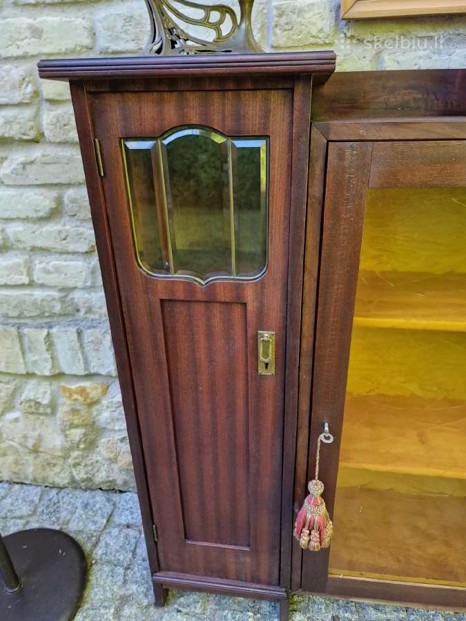 Antikvarinė Art Nouveau raudonmedžio indauja - nuotraukos Nr. 24