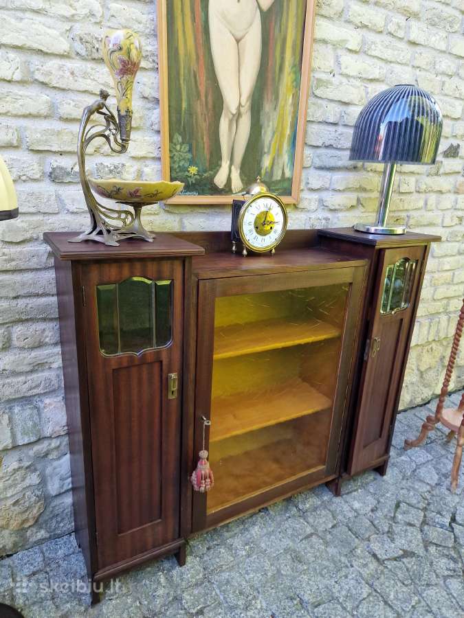 Antikvarinė Art Nouveau raudonmedžio indauja - nuotraukos Nr. 27