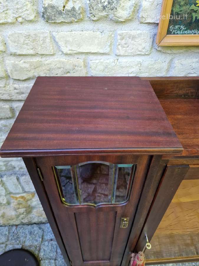 Antikvarinė Art Nouveau raudonmedžio indauja - nuotraukos Nr. 31