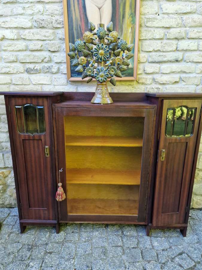 Antikvarinė Art Nouveau raudonmedžio indauja - nuotraukos Nr. 35