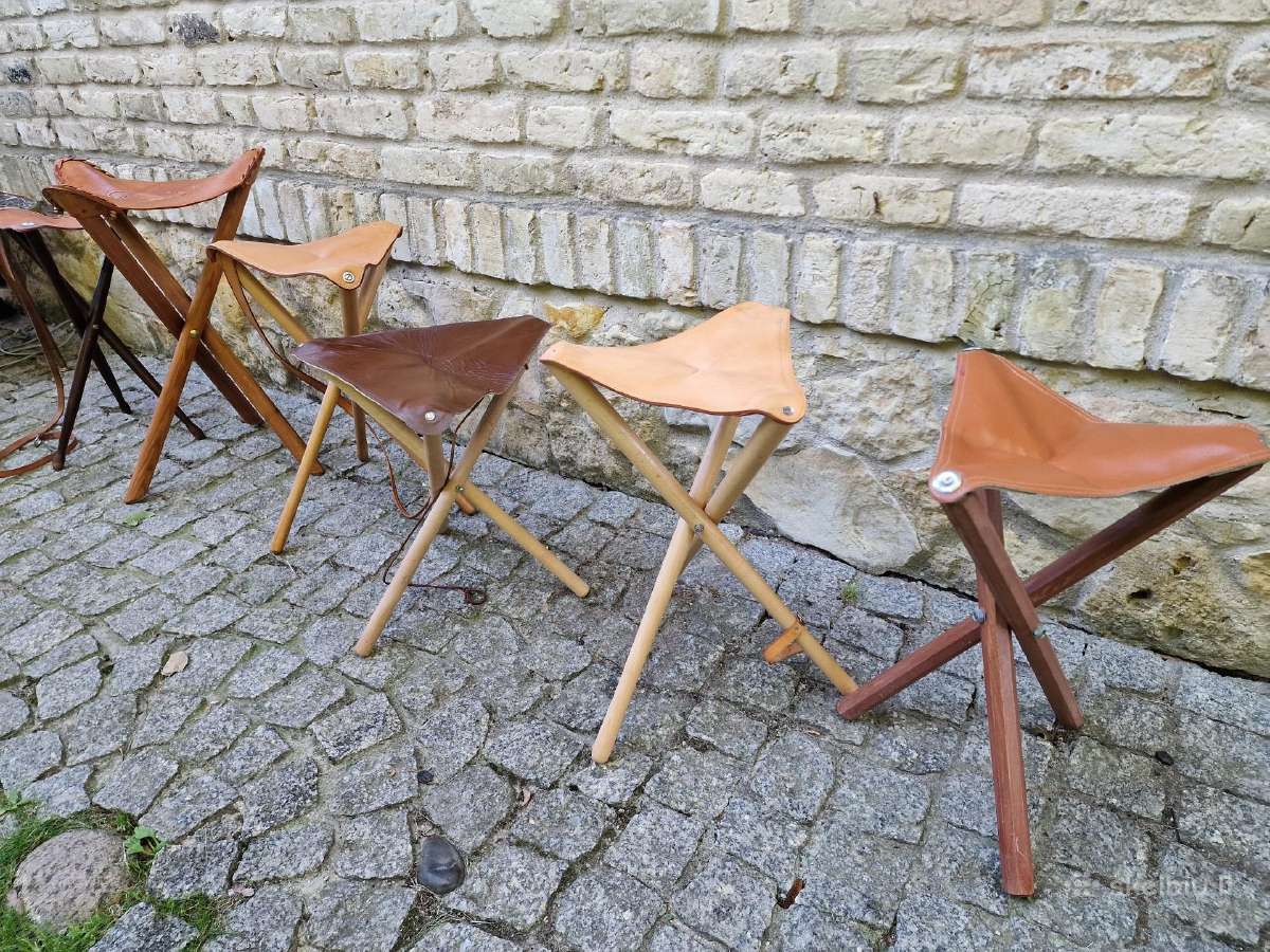 Vintažinės sudedamos kelioninės kėdutės - nuotraukos Nr. 4