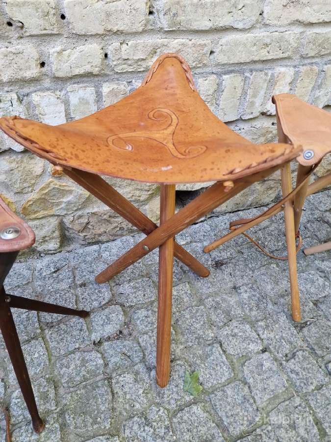 Vintažinės sudedamos kelioninės kėdutės - nuotraukos Nr. 5